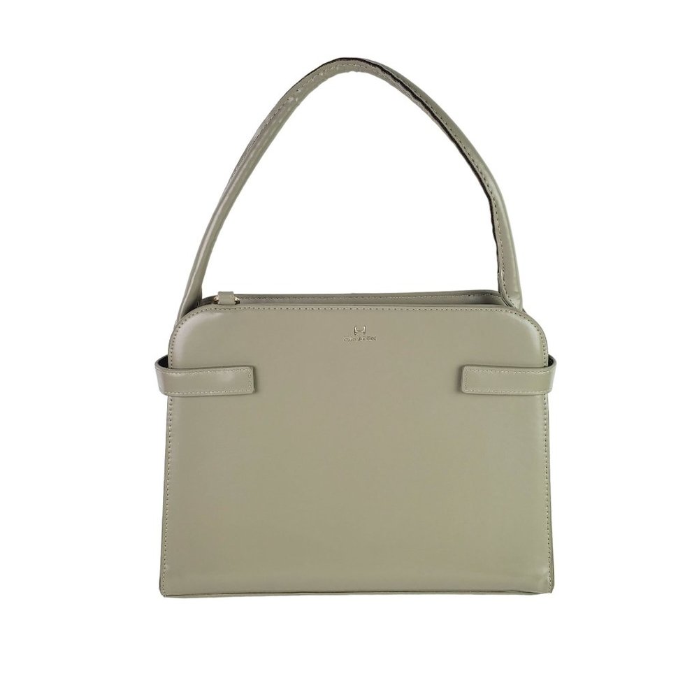 Halston Satchel, Sage Vegan Leather with Matching Interior - Picture 2 of 7